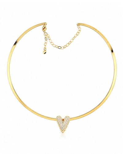 Choker aro rígido pingente coração