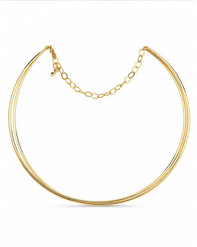 Choker Dourada com 3 Aros Rígidos Finos 