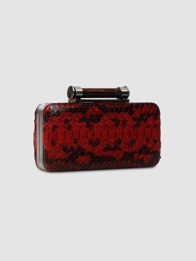 CLUTCH ARACÁ COURO PYTHON VERMELHO