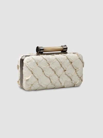 CLUTCH ARACÁ COURO PIRARUCU OFF WHITE