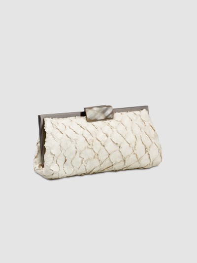 CLUTCH COTIJUBA COURO PIRARUCU OFF WHITE