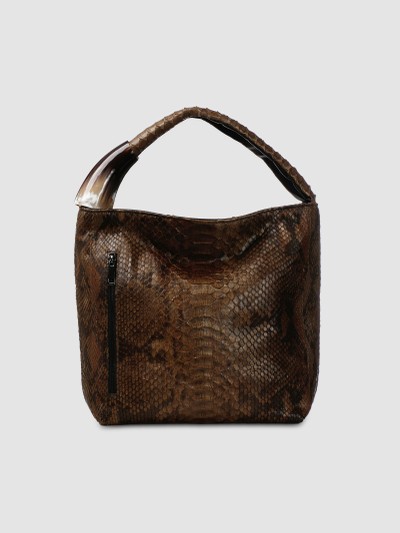 BOLSA POCONÉ COURO PYTHON OLIVA