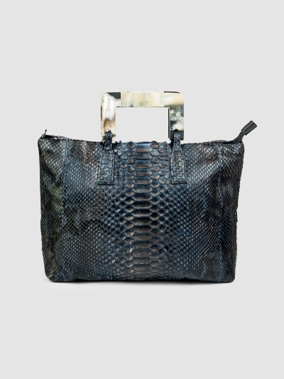 BOLSA ITIQUIRA COURO PYTHON AZUL