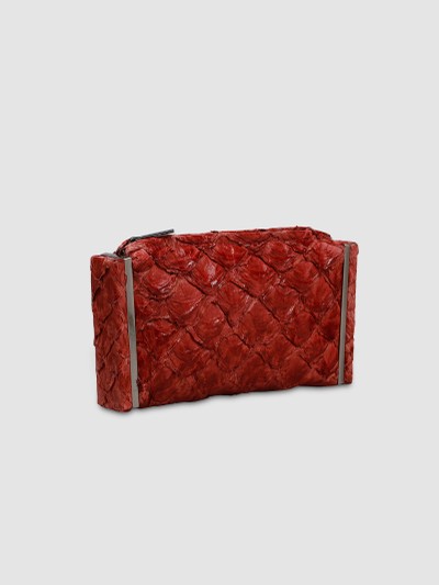 CLUTCH CATALÃO COURO PIRARUCU VERMELHO