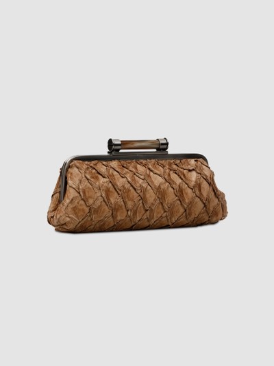 CLUTCH COMBÚ COURO PIRARUCU NUDE