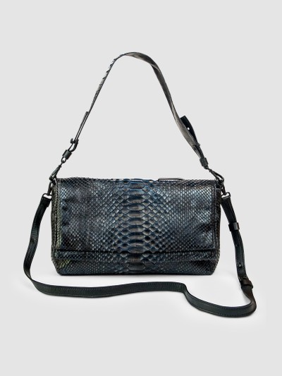 BOLSA MARAJÓ COURO PYTHON AZUL