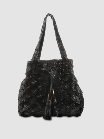 BOLSA MOCAJUBA COURO PIRARUCU PRETO