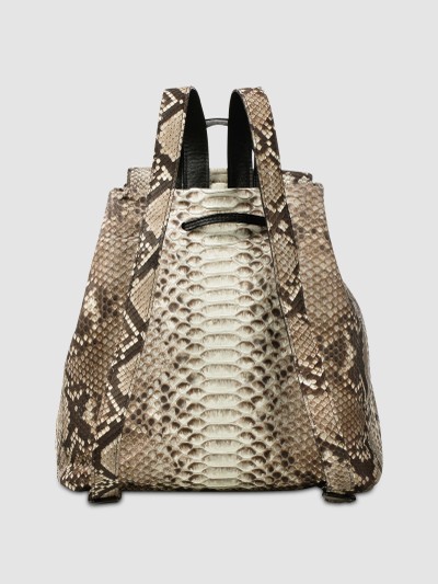 MOCHILA ARAGUAIA COURO PYTHON BRANCO