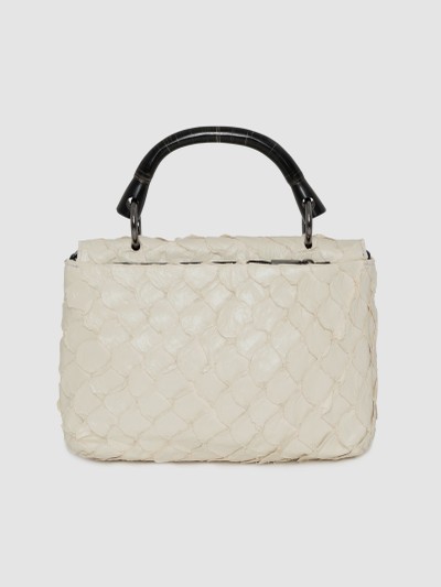 BOLSA COPAÍBA COURO PIRARUCU OFF WHITE