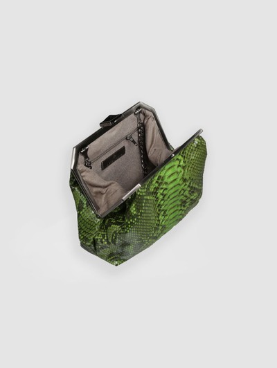 BOLSA MANDUVI COURO PYTHON VERDE