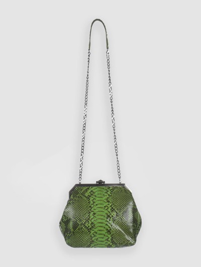 BOLSA MANDUVI COURO PYTHON VERDE