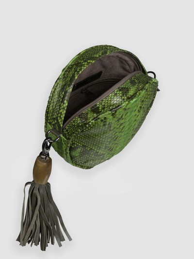 BOLSA TIMBURI COURO PYTHON VERDE