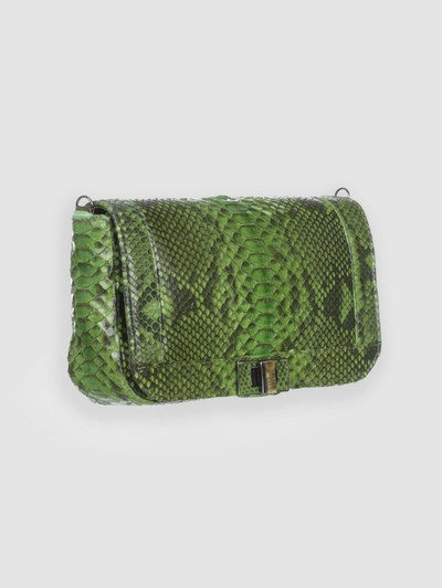 BOLSA TUCURUÍ COURO PYTHON VERDE