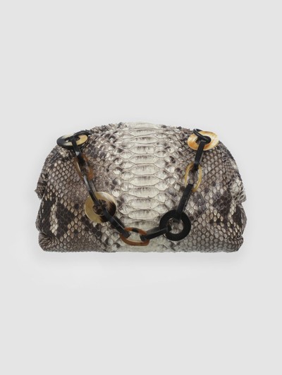 BOLSA GUANANDI COURO PYTHON BRANCO