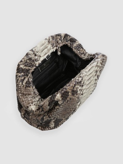 BOLSA GUANANDI COURO PYTHON BRANCO