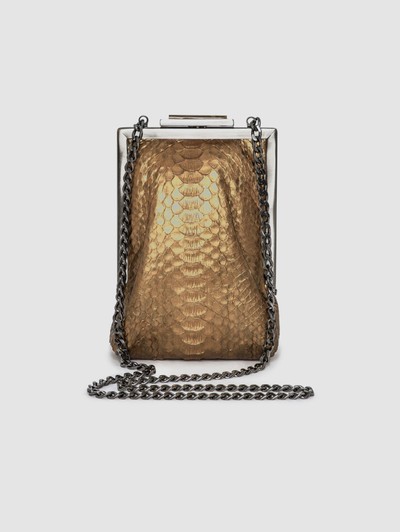 CLUTCH AFUÁ COURO PYTHON DOURADO