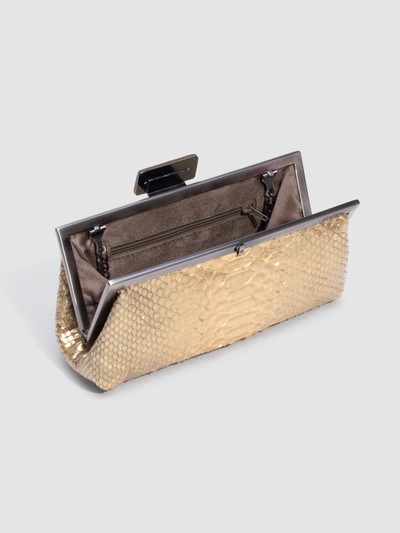 CLUTCH COTIJUBA COURO PYTHON DOURADO CLARO