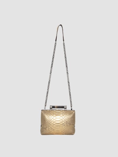 CLUTCH CASEARA COURO PYTHON OURO LIGHT