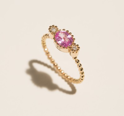 anel adelaidinha safira rosa