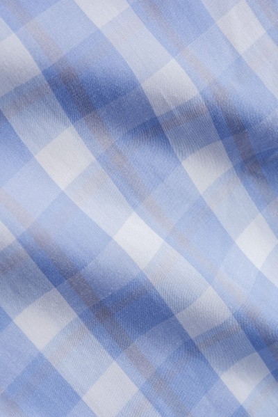 Camisa Tradicional Xadrez Azul e Cobalto Manga Curta