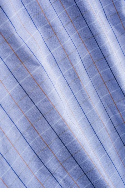 Camisa Tradicional Xadrez Azul e Laranja Manga Curta