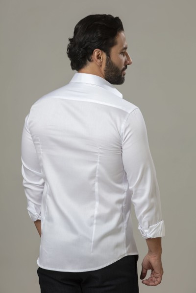 Camisa Social Slim Fio 60 Acetinada Branca