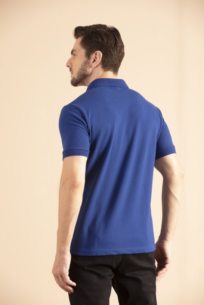 Camisa Polo Lisa Confort Azul