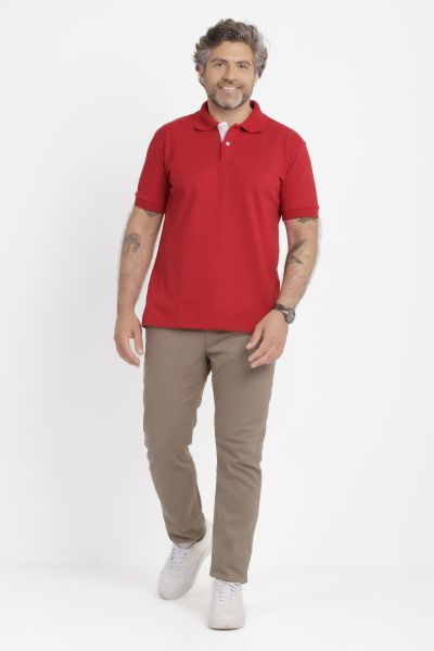 Camisa Polo Duo Cereja e Branca