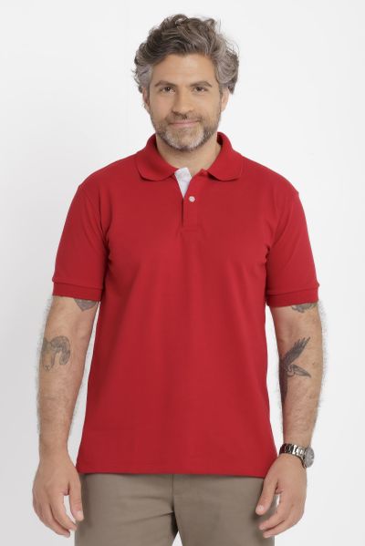 Camisa Polo Duo Cereja e Branca
