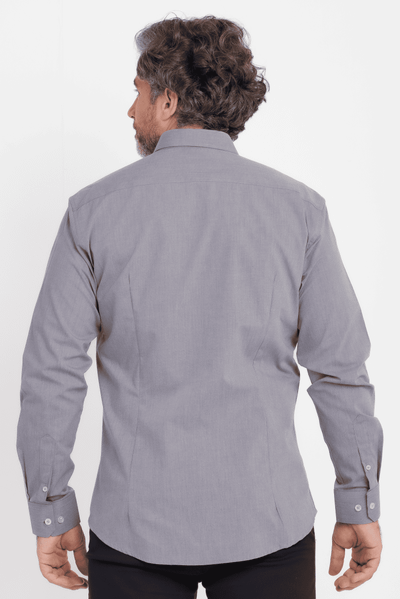 Camisa Social Corporativa Worker Fio Tinto Chumbo