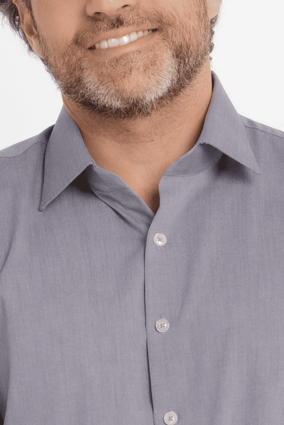 Camisa Social Corporativa Worker Fio Tinto Chumbo