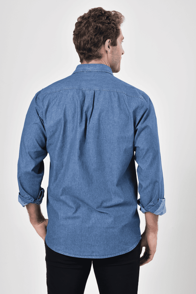 Camisa Jeans Corporativa Masculina Azul