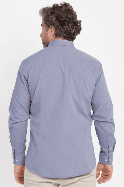 Camisa Social Corporativa Worker Fio Tinto Azul Marinho