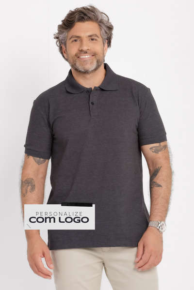 Camisa Polo Piquet Worker Preto Mescla