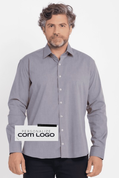 Camisa Social Corporativa Worker Fio Tinto Chumbo