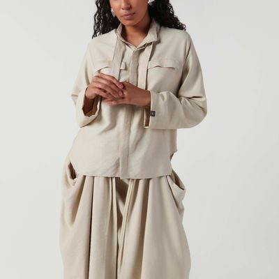 CAMISA CRINCKLED AREIA