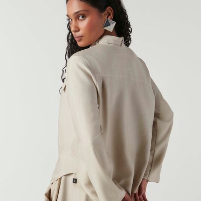 CAMISA CRINCKLED AREIA