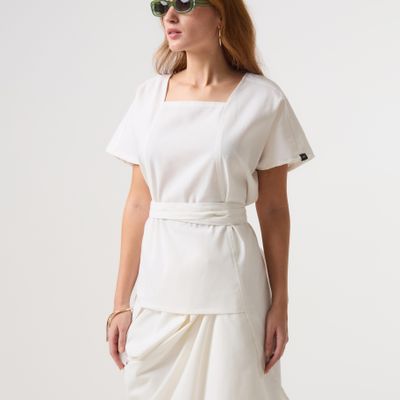BLUSA AMARRAS OFFWHITE