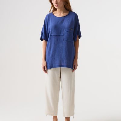 CAMISETA TARSILA AZUL PETRÓLEO