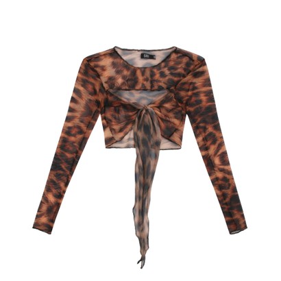 Top Anne Tule Leopardo