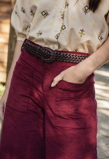 Calça Veludo Vinho