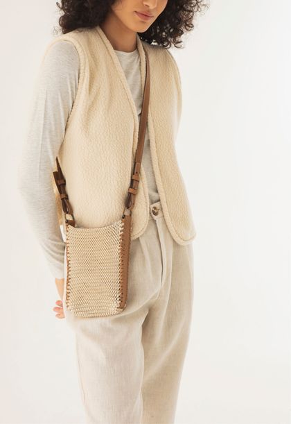 Bolsa Palma Tricô Off White