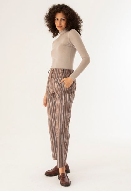 Calça Reta Jacquard Solo