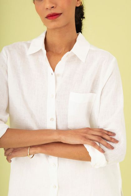 Camisa Linho Off White
