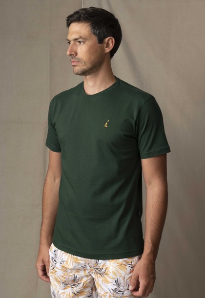 Camiseta Masculina Lisa Verde Escuro