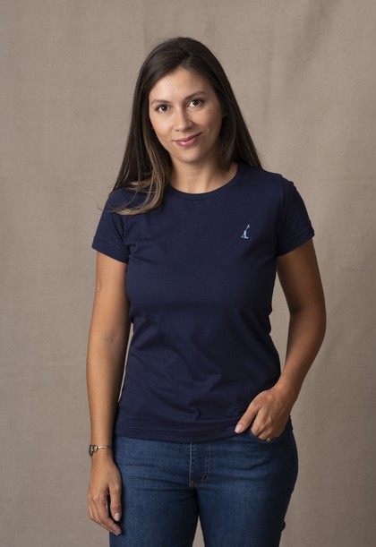 Camiseta Feminina Lisa Azul Marino