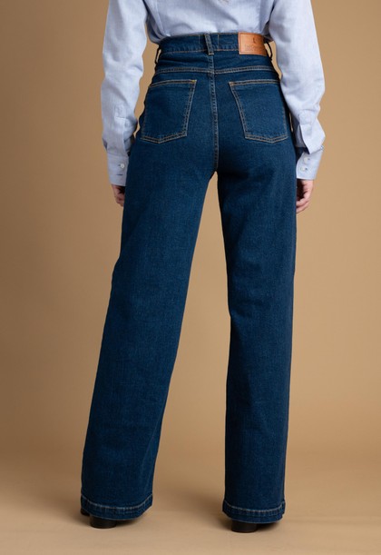 Calça Jeans Feminina Wide Leg Azul