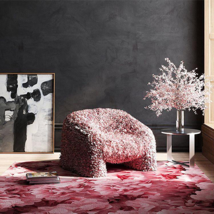 Tapete Hortensia Pink Tamanho (230x90cm)  em  Poliamida | Moooi Carpets