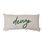 Almofada Baguete Frase Dengo em Verde Fundo Off White 52 x 24 cm
