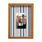 Quadro Personalizado Memórias: Sua Foto em Moldura Caixa com Fundo Listrado Azul e Vidro